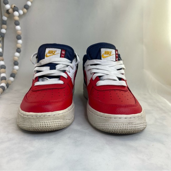 Nike Air Force 1 low red, white, and Blue Sneakers Big boy Size 4Y - Picture 2 of 9